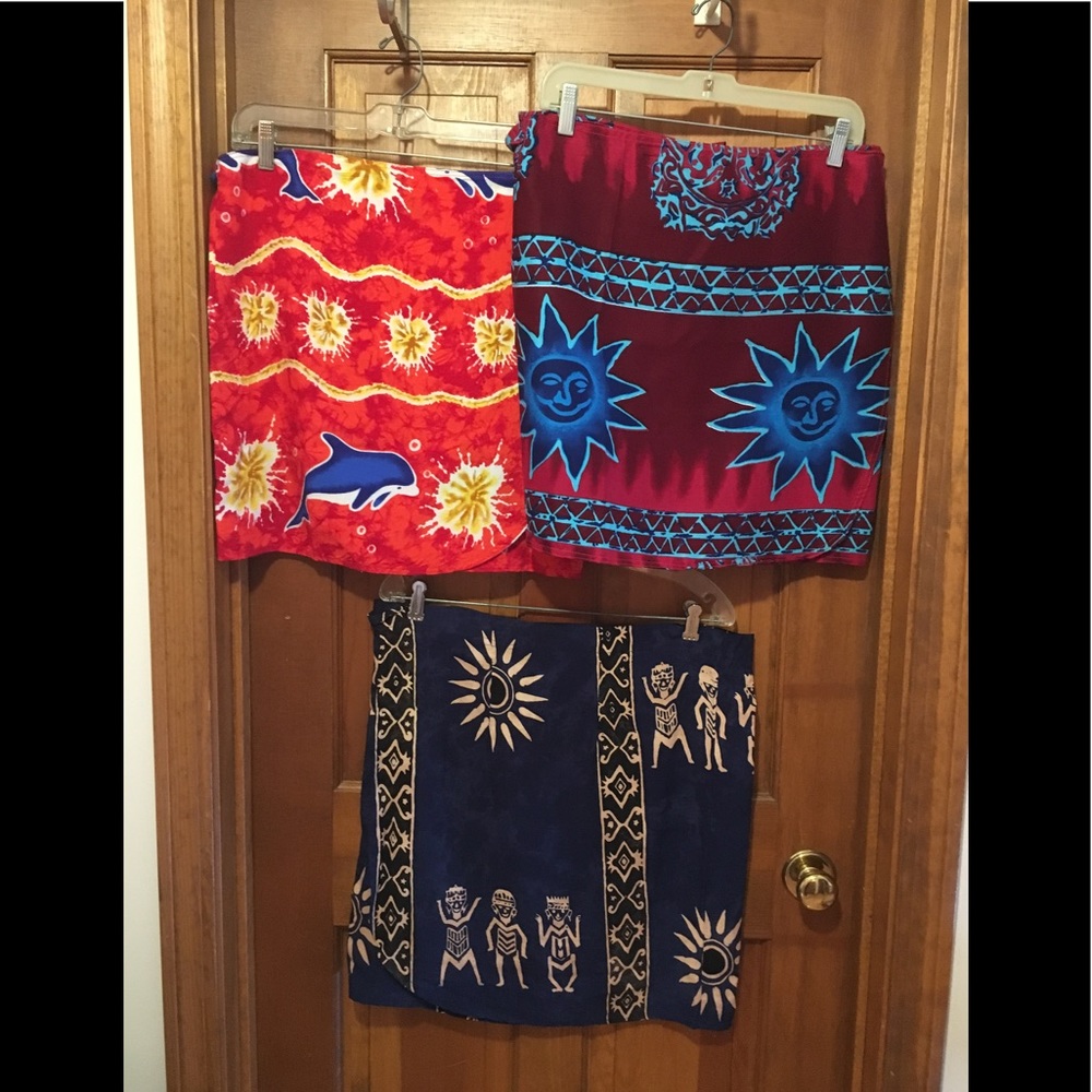 Fun— wrap skirts!! One size fits all.